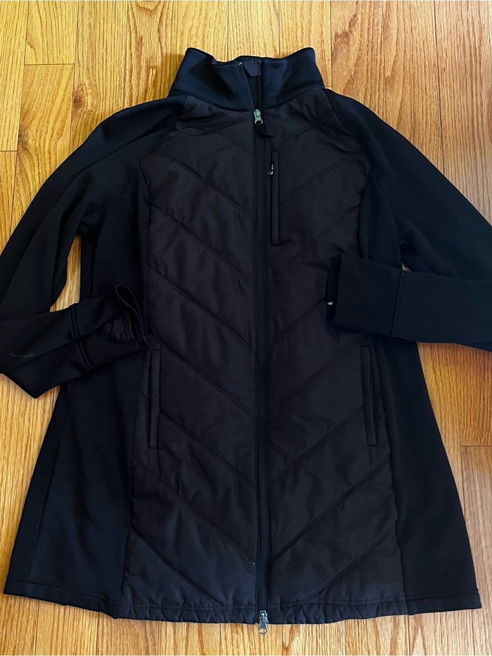 FILA Sport Womens XL Black Quilted Softshell Jacket Full Zip Lightweight